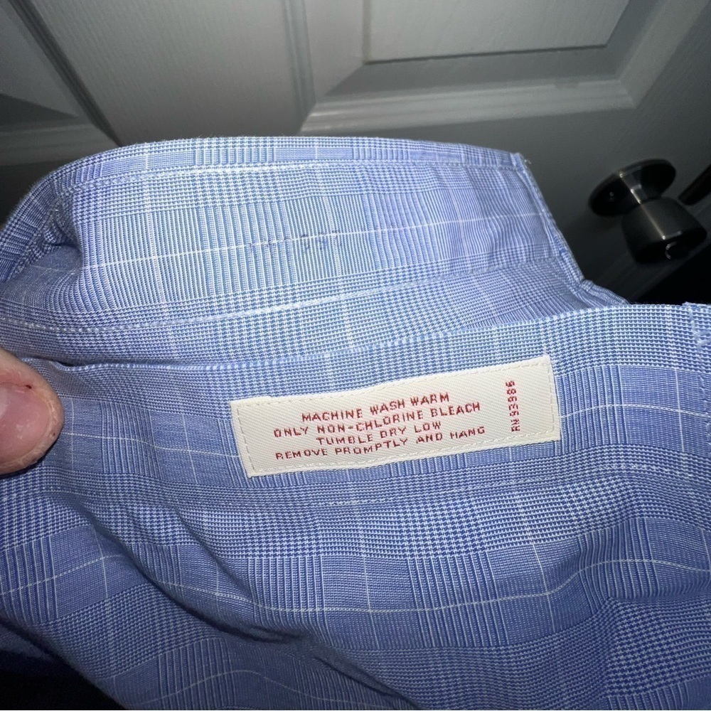Brooks Brothers 346 Men 15.5 2/3 Regular Fit Non Iron Button Up Dress Shirt Blue - Picture 11 of 15
